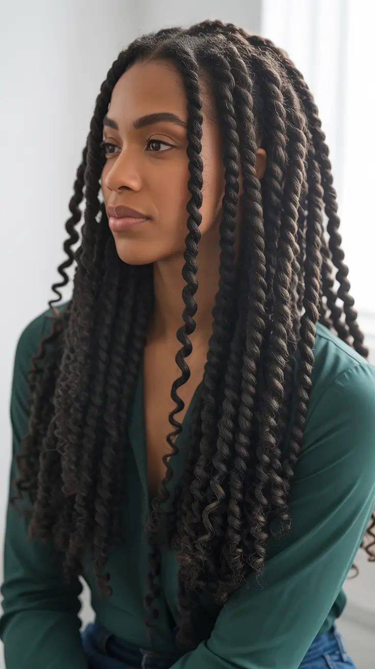 Trendy hairstyles for black women 2026 Chunky Rope Twists With Soft Curls