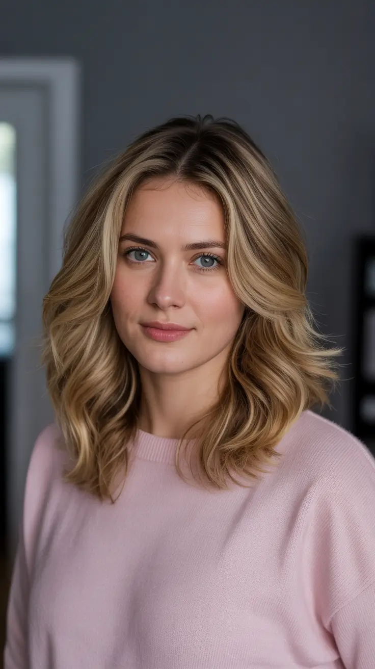 Best Mid-Length Haircuts 2026 - Textured Blonde Lob With Bouncy Waves